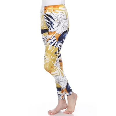 Women's Super Soft Tropical Printed Leggings - White Mark 4 Women's Super Soft Tropical Printed Leggings - White Mark - Image 2