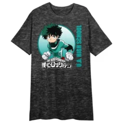 My Hero Academia Deku Crew Neck Short Sleeve Charcoal Heather Women's Night Shirt -Cheap Clad Fine Store GUEST 061b2b95 5eb4 41e6 974e 86318ee54bb5