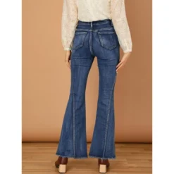 Allegra K Women's Vintage Flare Jeans High Waist Stretch Denim Long Pants Bell Bottoms Jeans -Cheap Clad Fine Store GUEST 082cac03 56b6 41bf 9816 2d9551393038