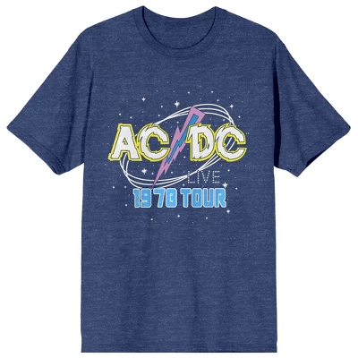 AC/DC ACDC Live 1978 Tour Crew Neck Short Sleeve Navy Heather Women's T-shirt 5 AC/DC ACDC Live 1978 Tour Crew Neck Short Sleeve Navy Heather Women's T-shirt - Image 3