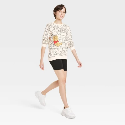 Women's Winnie The Pooh AOP Cozy Graphic Sweatshirt - Tan 4 Women's Winnie The Pooh AOP Cozy Graphic Sweatshirt - Tan - Image 2