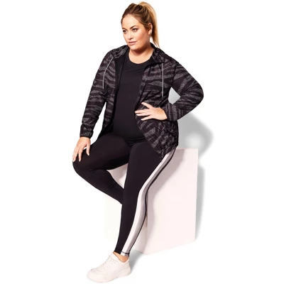 Women's Plus Size Color Block Legging - Pewter | AVENUE 10 Women's Plus Size Color Block Legging - Pewter | AVENUE - Image 8