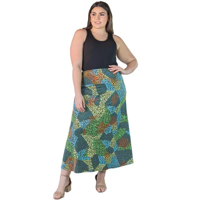 Plus Size Polka Dot Elastic Waistband Maxi Skirt 8 Plus Size Polka Dot Elastic Waistband Maxi Skirt - Image 6