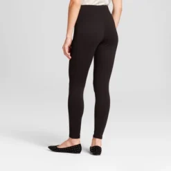 Women's High Waist Ponte Leggings - A New Day™ Black