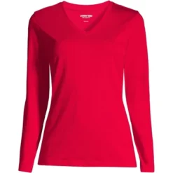 Lands' End Women's Relaxed Supima Cotton Long Sleeve V-Neck T-Shirt -Cheap Clad Fine Store GUEST 0f38eb05 16ba 454f 8e2f 1fafa7233f66