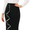 Allegra K Women's High Waist Ruffle Trim Split Work Office Pencil Skirts -Cheap Clad Fine Store GUEST 10fa5835 1fc2 4bb9 a594 54d6e468ac22