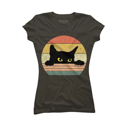 Junior's Design By Humans Cat Tee Retro Style By MeowShop T-Shirt 8 Junior's Design By Humans Cat Tee Retro Style By MeowShop T-Shirt - Image 6