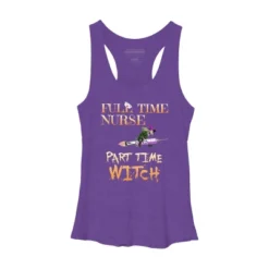 Women's Design By Humans Halloween Costume Full Time Nurse Part-Time Witch By TeeShirtMadness Racerback Tank Top -Cheap Clad Fine Store GUEST 14682413 e032 4a69 8b7f a9b51b2b5372