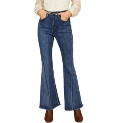 Allegra K Women's Vintage Flare Jeans High Waist Stretch Denim Long Pants Bell Bottoms Jeans -Cheap Clad Fine Store GUEST 14904293 bb81 4a0d 8a11 c3588591139f