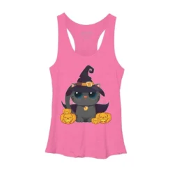 Women's Design By Humans Black Cat With Jack O Lantern Halloween Shirt By Thebeardstudio Racerback Tank Top -Cheap Clad Fine Store GUEST 1537e301 3380 40cc 8a29 f97d3dcfaca3