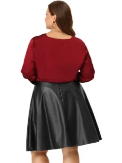 Agnes Orinda Women's Plus Size PU Skirt A-Line Versatile Flared Party Skirts 9 Agnes Orinda Women's Plus Size PU Skirt A-Line Versatile Flared Party Skirts -Cheap Clad Fine Store GUEST 1538379a 5b9b 46b9 987e 2b758ae9264e