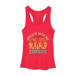 Women's Design By Humans Halloween Chillin With My Zombies Funny By Ering Racerback Tank Top -Cheap Clad Fine Store GUEST 19165bbe 8cc1 49a3 ae72 27def4d50d80
