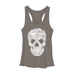 Women's Design By Humans Sketchy Owl Skull By Dinny Racerback Tank Top -Cheap Clad Fine Store GUEST 1a9caa43 27e4 4620 ba34 1340dcdd2d4b