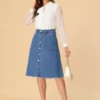 Allegra K Women's Denim Skirts Raw Hem Button Down Midi Jeans Skirt 1 Allegra K Women's Denim Skirts Raw Hem Button Down Midi Jeans Skirt -Cheap Clad Fine Store GUEST 1b1d21cb ea1a 4dac 9c16 806b4f8c00e7