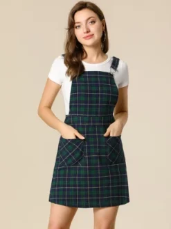 Allegra K Women's Causal Adjustable Strap Above Knee Suspender Skirts