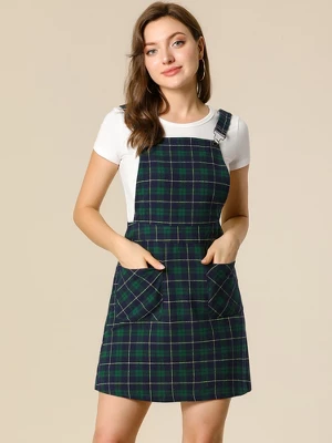 Allegra K Women's Causal Adjustable Strap Above Knee Suspender Skirts 3 Allegra K Women's Causal Adjustable Strap Above Knee Suspender Skirts