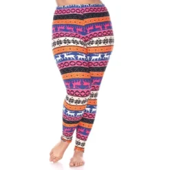 Women's Plus Size Printed Leggings - One Size Fits Most Plus - White Mark -Cheap Clad Fine Store GUEST 1bd14772 d613 4abd 87de b909bdc6bcdc