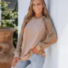 Women's Cutout Lace Sweater - Cupshe