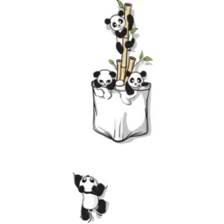 Junior's Design By Humans Pocket Pandas By BekaDesigns T-Shirt