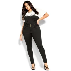 Women's Plus Size Asha Short High Rise Skinny Jean - Black | CITY CHIC