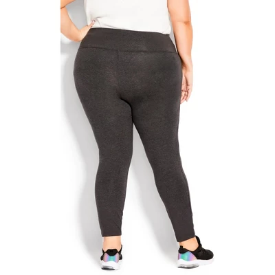 Women's Plus Size Pima High Rise Legging Charcoal - Petite | AVENUE LEISURE 3 Women's Plus Size Pima High Rise Legging Charcoal - Petite | AVENUE LEISURE