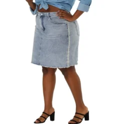 Agnes Orinda Women's Plus Size Denim Embroidered Distressed Ripped Pencil Skirts -Cheap Clad Fine Store GUEST 21c9d520 a974 4e0f bd19 f4898aed9068