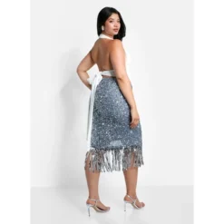 Rebdolls Women's Glimmer Sequin Fringe Midi Bodycon Skirt 6 Rebdolls Women's Glimmer Sequin Fringe Midi Bodycon Skirt -Cheap Clad Fine Store GUEST 224224b9 30ed 4a73 9192 b28dcc9d0f85