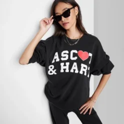 Women's Ascot + Hart Fleece Heart Graphic Pullover Sweatshirt - Black -Cheap Clad Fine Store GUEST 225835de e598 41b5 8ed0 a69a434a1105