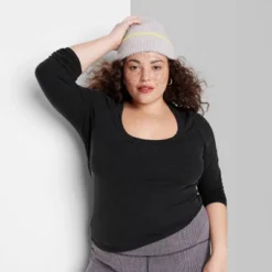 Women's Long Sleeve Scoop Neck T-Shirt - Wild Fable™ -Cheap Clad Fine Store GUEST 23753f85 51aa 4ad5 a7aa e2c02ad0f7cf