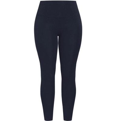 Women's Plus Size Supima® High Rise Legging Navy - Tall | AVENUE LEISURE 4 Women's Plus Size Supima® High Rise Legging Navy - Tall | AVENUE LEISURE - Image 2