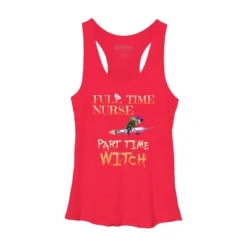 Women's Design By Humans Halloween Costume Full Time Nurse Part-Time Witch By TeeShirtMadness Racerback Tank Top -Cheap Clad Fine Store GUEST 23d59a74 db96 45f8 9f3d 4a54445b6799