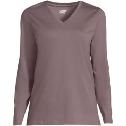 Lands' End Women's Relaxed Supima Cotton Long Sleeve V-Neck T-Shirt -Cheap Clad Fine Store GUEST 260c9a0d 9317 42f7 a1b8 92aa9223d852