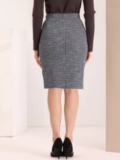 Allegra K Women's Pencil Tweed Winter Classic Skirts -Cheap Clad Fine Store GUEST 26758c0b 64f3 4c65 bf72 c33a38271b1c