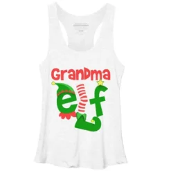 Women's Design By Humans Grandma Elf Christmas By Personalized Racerback Tank Top -Cheap Clad Fine Store GUEST 26a7d32f 5ed2 4a51 86d9 574cff1e6c85