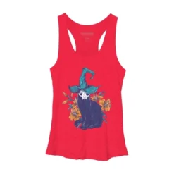 Women's Design By Humans Spooky Cat By Jess1586 Racerback Tank Top -Cheap Clad Fine Store GUEST 27172a11 9a10 4d9e 9ca3 40b0ae5cb823