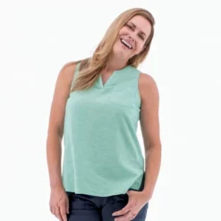 Aventura Clothing Women's Devonne Split Neck Tank Top -Cheap Clad Fine Store GUEST 27acb492 8a05 4100 98ee ae73882a2e6f