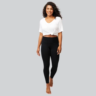 Hanes EcoSmart Women's High-Waist Cotton Blend Shaping Leggings - Black 6 Hanes EcoSmart Women's High-Waist Cotton Blend Shaping Leggings - Black - Image 4