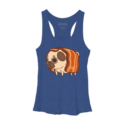 Women's Design By Humans Puglie Bacon Strip By Puglie Racerback Tank Top 13 Women's Design By Humans Puglie Bacon Strip By Puglie Racerback Tank Top - Image 11