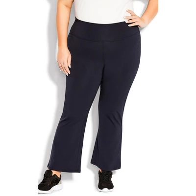 Women's Plus Size Supima® Bootleg Legging Navy - Tall | AVENUE 10 Women's Plus Size Supima® Bootleg Legging Navy - Tall | AVENUE - Image 8