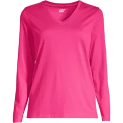 Lands' End Women's Relaxed Supima Cotton Long Sleeve V-Neck T-Shirt -Cheap Clad Fine Store GUEST 321ae82a 6348 407e b2ec d802a783f2db