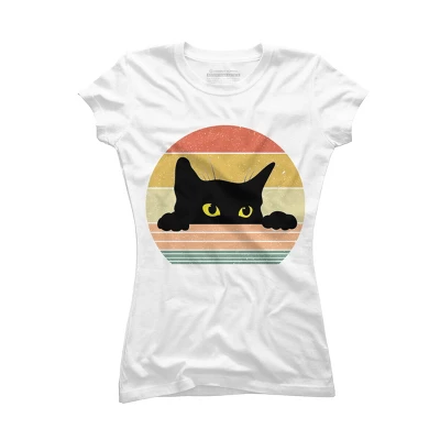 Junior's Design By Humans Cat Tee Retro Style By MeowShop T-Shirt 6 Junior's Design By Humans Cat Tee Retro Style By MeowShop T-Shirt - Image 4