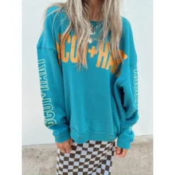 Women's Ascot + Hart Graphic Pullover Sweatshirt - Blue -Cheap Clad Fine Store GUEST 38e2f693 a1a3 4405 af2f 1d57bb04e223