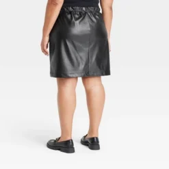 Women's Faux Leather Mini A-Line Skirt - Ava & Viv™