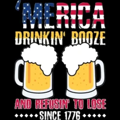 Men's Design By Humans July 4th America Drinkin' Booze And Refusin' To Lose Since 1776 By Tank Top