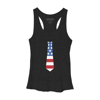 Design By Humans July 4th Patriotic American Flag Tie By FreshDressedTees Racerback Tank Top 4 Design By Humans July 4th Patriotic American Flag Tie By FreshDressedTees Racerback Tank Top - Image 2