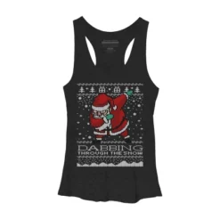 Women's Design By Humans Dabbing Through The Snow Santa Shirt Ugly Christmas Sweater By Vomaria Racerback Tank Top -Cheap Clad Fine Store GUEST 43511ea7 fc67 4521 a231 f415938e46a8