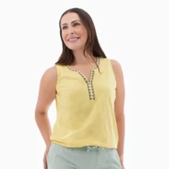 Aventura Clothing Women's Kateri Split Neck Tank Top -Cheap Clad Fine Store GUEST 453d5c47 4dfe 428e 9ebb 0b2fbee5fe77