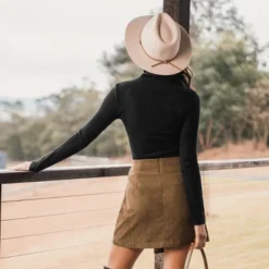 Women's Corduroy Button-Front Mini Wrap Skirt - Cupshe -Cheap Clad Fine Store GUEST 496c2b5f a4d8 49d7 87c9 3e37eae19afc