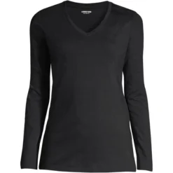 Lands' End Women's Relaxed Supima Cotton Long Sleeve V-Neck T-Shirt -Cheap Clad Fine Store GUEST 4b08cc9c f84d 4ed0 9a0f 6046779ff286