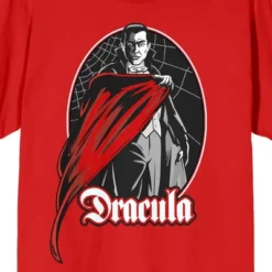 Universal Monsters Dracula Crew Neck Short Sleeve Red Women's T-shirt